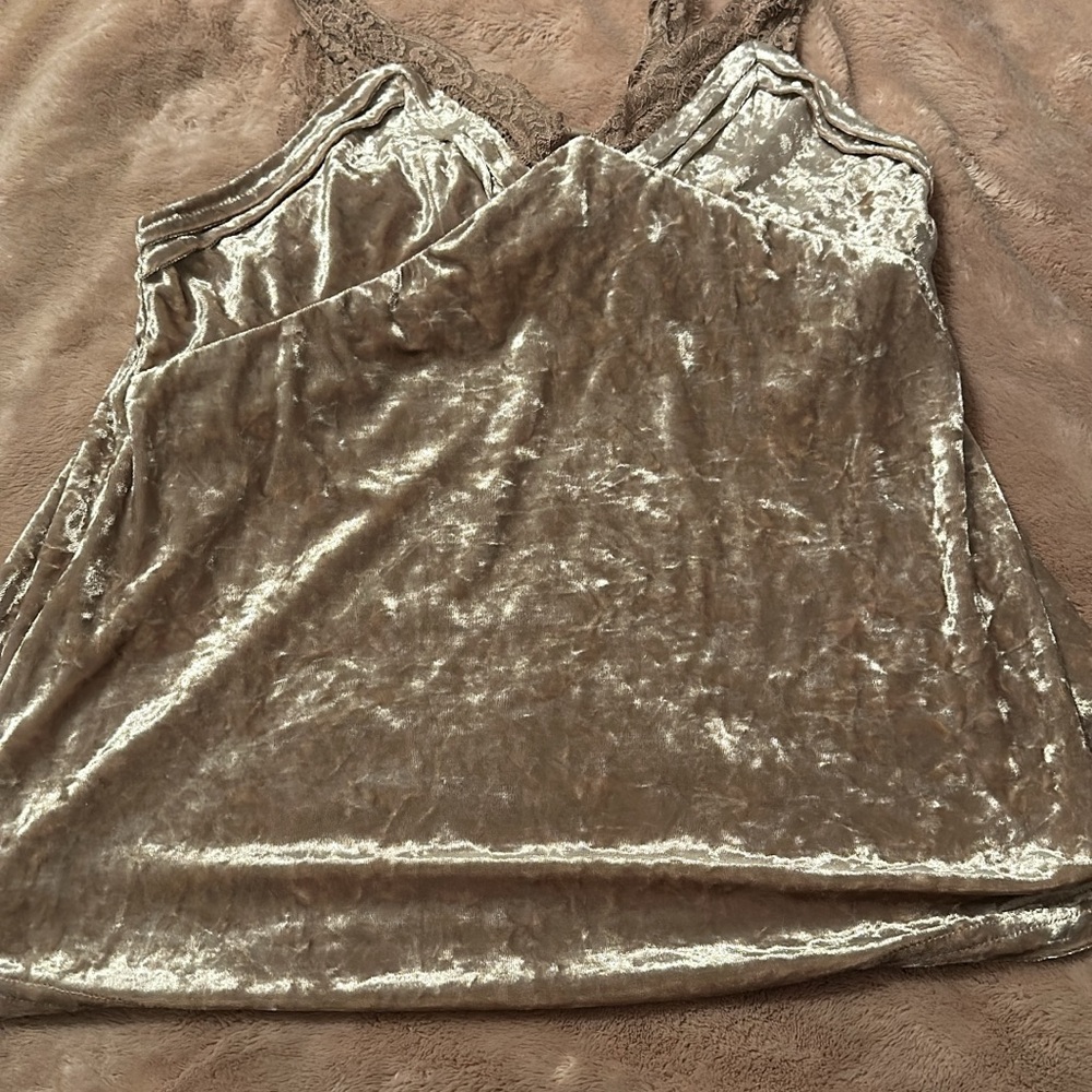 Asymmetrical Silver Camisole with Plush Texture
